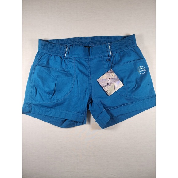 La Sportiva Pants - La Sportiva Climbing Shorts Womens Size XL Blue Stretch Organic Cotton Pull On